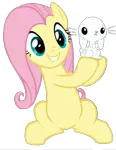 Size: 607x786 | Tagged: safe, derpibooru import, edit, edited screencap, editor:twilyisbestpone, screencap, angel bunny, fluttershy, pegasus, pony, rabbit, animal, background removed, image, png, simple background, transparent background