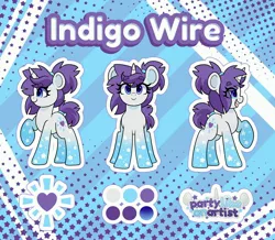 Size: 4000x3488 | Tagged: safe, artist:partylikeanartist, derpibooru import, oc, oc:indigo wire, pony, unicorn, eye clipping through hair, eyebrows, eyebrows visible through hair, gradient hooves, gradient legs, image, jpeg, looking at you, open mouth, ponytail, raised hoof, solo