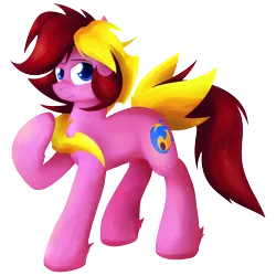 Size: 1200x1200 | Tagged: safe, artist:stec-corduroyroad, derpibooru import, oc, oc:corduroy road, unofficial characters only, earth pony, pony, derpibooru community collaboration, 2022 community collab, derpibooru exclusive, happy, image, looking at you, male, pink, png, raised hoof, simple background, smiling, solo, stallion, transparent background