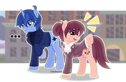 Size: 1920x1249 | Tagged: safe, artist:limedazzle, derpibooru import, oc, oc:allen, oc:james, unofficial characters only, earth pony, pony, unicorn, clothes, image, male, png, stallion