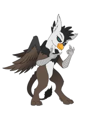 Size: 935x1323 | Tagged: safe, artist:calena, derpibooru import, oc, oc:melizzano, unofficial characters only, gryphon, derpibooru community collaboration, 2022 community collab, claws, derpibooru exclusive, ear fluff, feather, fluffy, griffon oc, image, looking at you, nails, png, simple background, tail, transparent background, wings