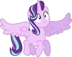 Size: 1521x1203 | Tagged: safe, artist:stellardusk, derpibooru import, starlight glimmer, alicorn, pony, alicornified, cutie mark, female, flying, image, looking at you, mare, png, race swap, solo, staring into your soul, starlicorn, xk-class end-of-the-world scenario