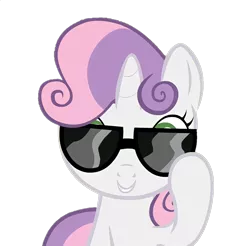 Size: 1260x1240 | Tagged: safe, artist:jan, derpibooru import, edit, edited screencap, screencap, sweetie belle, pony, unicorn, ask the crusaders, background removed, female, filly, foal, image, not a vector, png, simple background, sunglasses, transparent background