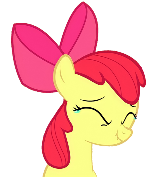 Size: 1266x1368 | Tagged: safe, artist:jan, derpibooru import, edit, edited screencap, screencap, apple bloom, pony, ask the crusaders, background removed, eyes closed, female, filly, foal, image, not a vector, png, simple background, solo, stifling laughter, transparent background