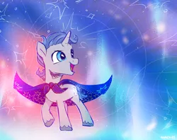 Size: 2012x1596 | Tagged: safe, artist:nancy-05, derpibooru import, star swirl the bearded, unicorn, blue eyes, foal, image, magic, png, younger