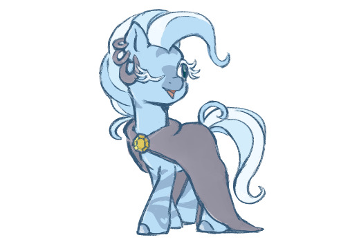 Size: 506x353 | Tagged: safe, artist:mylittlefusions, derpibooru import, trixie, zecora, unicorn, zebra, cape, clothes, ear piercing, earring, fusion, image, jewelry, missing horn, one eye closed, piercing, png, simple background, stripes, tail, white background, wink