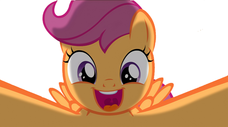 Size: 2092x1170 | Tagged: safe, artist:jan, derpibooru import, edit, edited screencap, screencap, scootaloo, pegasus, pony, ask the crusaders, background removed, cute, cutealoo, female, filly, foal, image, looking at you, not a vector, open mouth, open smile, png, simple background, smiling, transparent background