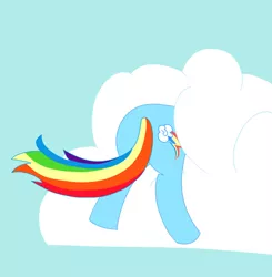 Size: 1280x1306 | Tagged: safe, artist:pi, derpibooru import, rainbow dash, pegasus, pony, butt, buttstuck, chubby, cloud, crash, female, image, jpeg, mare, plot, rainbow crash, rainbutt dash, solo, stuck