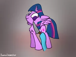 Size: 2048x1536 | Tagged: safe, artist:llamalauncher, derpibooru import, twilight sparkle, twilight sparkle (alicorn), alicorn, pony, female, hoof hold, image, knife, knife cat, meme, png, ponified meme