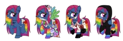 Size: 7286x2440 | Tagged: semi-grimdark, artist:idkhesoff, derpibooru import, oc, oc:cupcake splatter, unofficial characters only, pegasus, pony, fanfic:cupcakes, fanfic:rainbow factory, apron, bandage, blood, boots, cannibalism, choker, clothes, cutie mark dress, dress, ear piercing, earring, eyebrow piercing, eyeshadow, fanfic art, female, flesh, food, freckles, gloves, grin, hood, hoodie, horn, image, jewelry, knife, lab coat, lip piercing, magical lesbian spawn, makeup, mare, mask, meat, mouth hold, multicolored hair, nose piercing, offspring, parent:pinkie pie, parent:rainbow dash, parents:pinkiedash, piercing, png, ponies eating meat, ponies eating ponies, rainbow hair, rainbow socks, raised hoof, raised leg, scalpel, shoes, simple background, smiling, socks, solo, striped socks, tattoo, transparent background, wings
