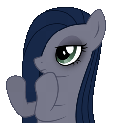 Size: 691x742 | Tagged: safe, derpibooru import, oc, oc:minkie pie, unofficial characters only, earth pony, pony, animated, bags under eyes, clapping, female, gif, image, mare, obsidian pie, simple background, solo, transparent background