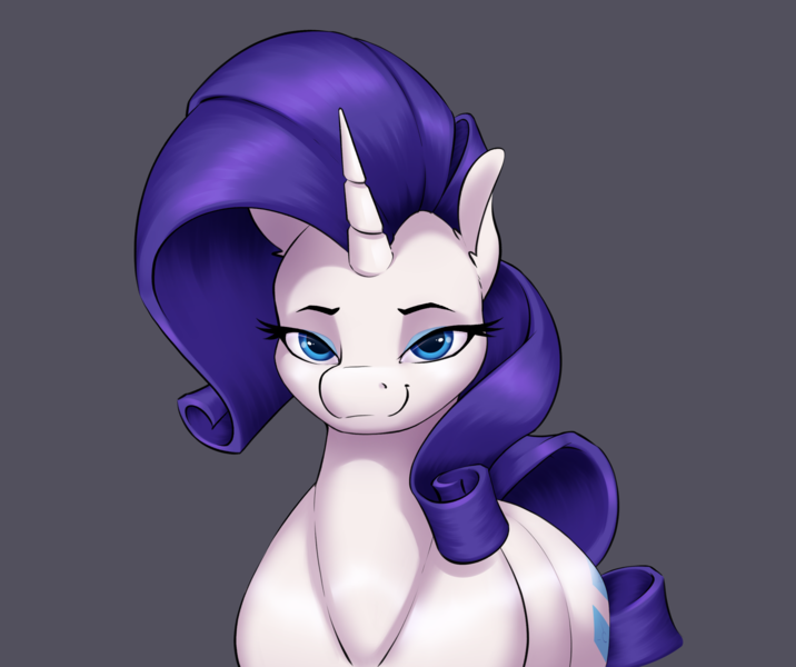 Size: 2697x2260 | Tagged: safe, artist:aquaticvibes, derpibooru import, rarity, pony, unicorn, image, lidded eyes, looking at you, png, smiling, solo