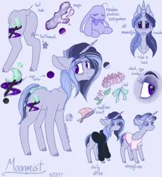 Size: 1105x1206 | Tagged: safe, artist:pastelperyton, derpibooru import, oc, unofficial characters only, pony, rabbit, unicorn, animal, bust, clothes, ethereal mane, female, glow, glowing horn, horn, image, jpeg, magic, mare, plushie, reference sheet, starry mane, telekinesis, unicorn oc