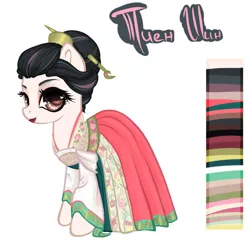 Size: 1080x1080 | Tagged: safe, artist:ponsel, derpibooru import, oc, unofficial characters only, earth pony, pony, clothes, earth pony oc, eyelashes, female, hairpin, image, jpeg, kimono (clothing), mare, reference sheet, simple background, solo, white background