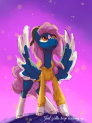 Size: 1080x1440 | Tagged: safe, artist:shaslan, derpibooru import, oc, unofficial characters only, pegasus, pony, hooves, image, looking up, pegasus oc, png, smiling, solo, spread wings, standing, wings