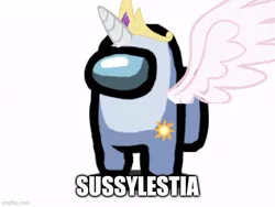 Size: 577x433 | Tagged: safe, derpibooru import, princess celestia, amogus, among us, crewmate, image, jewelry, jpeg, meme, pun, regalia, shitposting, sus (among us), sussylestia, wat