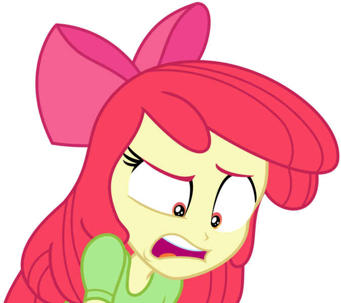 Size: 3775x3363 | Tagged: safe, artist:sketchmcreations, derpibooru import, apple bloom, equestria girls, equestria girls series, holidays unwrapped, spoiler:eqg series (season 2), bow, disappointed, female, hair bow, image, looking down, open mouth, png, shocked, simple background, surprised, the cider louse fools, transparent background, vector