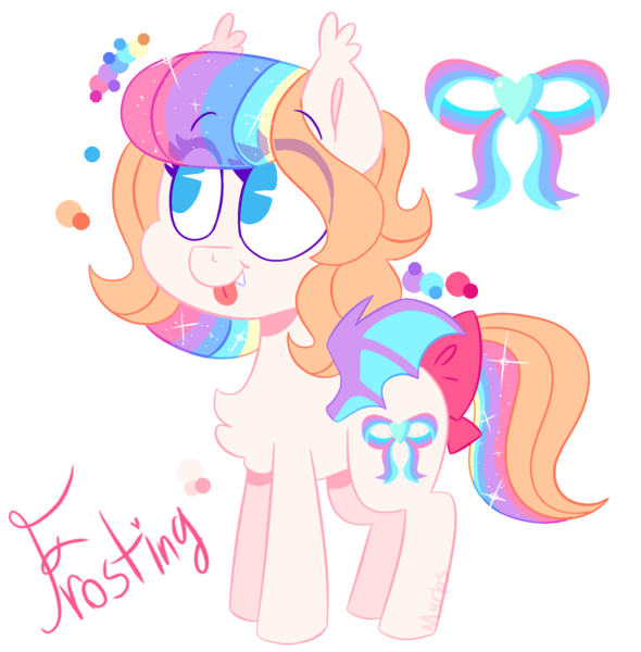 Size: 1019x1037 | Tagged: safe, artist:awoomarblesoda, derpibooru import, oc, unofficial characters only, bat pony, pony, bat pony oc, bat wings, bow, chest fluff, eye clipping through hair, eyelashes, female, image, mare, multicolored hair, png, rainbow hair, reference sheet, simple background, smiling, tail, tail bow, transparent background, wings