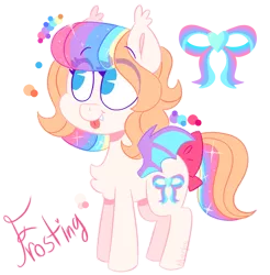 Size: 1019x1037 | Tagged: safe, artist:awoomarblesoda, derpibooru import, oc, unofficial characters only, bat pony, pony, bat pony oc, bat wings, bow, chest fluff, eye clipping through hair, eyelashes, female, image, mare, multicolored hair, png, rainbow hair, reference sheet, simple background, smiling, tail, tail bow, transparent background, wings
