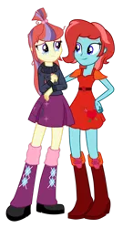 Size: 1024x1751 | Tagged: safe, artist:mixiepie, derpibooru import, moondancer, oc, oc:charming heart, equestria girls, boots, clothes, high heel boots, image, png, shoes, solo