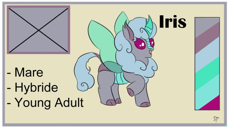 Size: 1192x670 | Tagged: safe, artist:schumette14, derpibooru import, oc, oc:iris, changeling, hybrid, kirin, image, next generation, parent:pharynx, parent:rain shine, parents:phashine, parents:rainrynx, png, rule 63