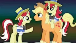 Size: 320x180 | Tagged: safe, artist:philsterman, derpibooru import, applejack, flam, flim, earth pony, pony, unicorn, the super speedy cider squeezy 6000, applejack (male), brothers, cover, female, flim flam brothers, genderbent reenactment, image, jpeg, male, mare, my little colt, reenactment, rule 63, sham, shim, shim sham sisters, siblings, sisters, song, stallion, xaiyuchan, youtube link