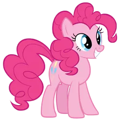 Size: 8528x8550 | Tagged: safe, artist:andoanimalia, derpibooru import, pinkie pie, earth pony, canterlot boutique, female, grin, image, png, simple background, smiling, transparent background, vector
