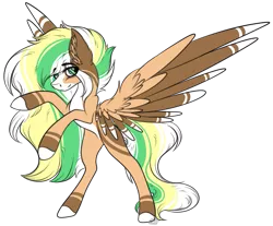 Size: 981x814 | Tagged: safe, artist:beamybutt, derpibooru import, oc, unofficial characters only, pegasus, pony, colored hooves, ear fluff, image, male, offspring, parent:applejack, parent:prince blueblood, parents:bluejack, pegasus oc, png, rearing, simple background, solo, stallion, story included, transparent background, wings