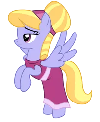 Size: 4214x5166 | Tagged: safe, artist:third uncle, derpibooru import, cloud kicker, pegasus, pony, hearth's warming eve (episode), absurd resolution, alternate hairstyle, background pony, clothes, dress, female, flying, frown, full body, image, lidded eyes, mare, pegasus tribe, png, purple eyes, simple background, solo, spread wings, tail, transparent background, two toned mane, two toned tail, vector, wings