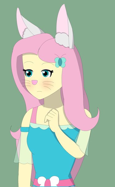 Size: 1264x2048 | Tagged: safe, artist:ratchet321, derpibooru import, fluttershy, anthro, rabbit, equestria girls, animal, bunnified, bunny ears, bunnyshy, image, jpeg, species swap, whiskers