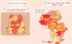 Size: 1185x720 | Tagged: safe, artist:sockiepuppetry, derpibooru import, hitch trailblazer, sprout cloverleaf, sunny starscout, earth pony, pony, my little pony: a new generation, alternate hairstyle, bipedal, blushing, bridal carry, carrying, chest fluff, eyes closed, female, g5, image, jpeg, male, mare, markings, rule 63, stallion, trio, unshorn fetlocks