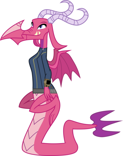 Size: 6938x8786 | Tagged: safe, artist:ponygamer2020, derpibooru import, ballista, dragon, fallout equestria, gauntlet of fire, absurd resolution, background dragon, clothes, dragoness, fallout, female, image, jumpsuit, pipboy, png, simple background, sitting on tail, solo, tail, teenaged dragon, transparent background, vault suit, vector