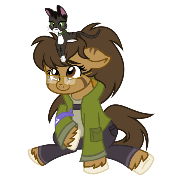 Size: 1600x1600 | Tagged: safe, artist:binkyt11, artist:the smiling pony, derpibooru import, oc, oc:binky, unofficial characters only, cat, earth pony, pony, derpibooru community collaboration, .svg available, 2022 community collab, clothes, fortnite, glasses, image, jacket, pants, pet, png, smiling, solo, unshorn fetlocks, vector