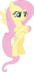 Size: 1677x3577 | Tagged: safe, artist:emedina13, derpibooru import, fluttershy, pegasus, pony, crossed arms, female, image, png, simple background, solo, transparent background, vector