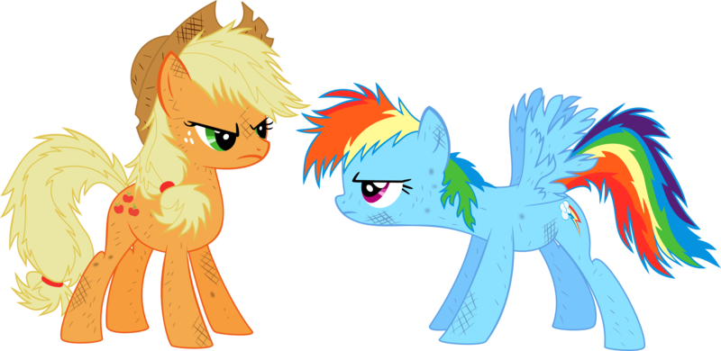 Size: 3508x1709 | Tagged: safe, artist:emedina13, derpibooru import, applejack, rainbow dash, earth pony, pegasus, pony, duo, female, image, messy mane, png, simple background, transparent background, vector