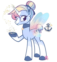 Size: 1348x1470 | Tagged: safe, artist:khimi-chan, derpibooru import, oc, unofficial characters only, pony, butterfly wings, colored hooves, hair bun, horn, image, png, raised hoof, simple background, smiling, solo, transparent background, underhoof, wings
