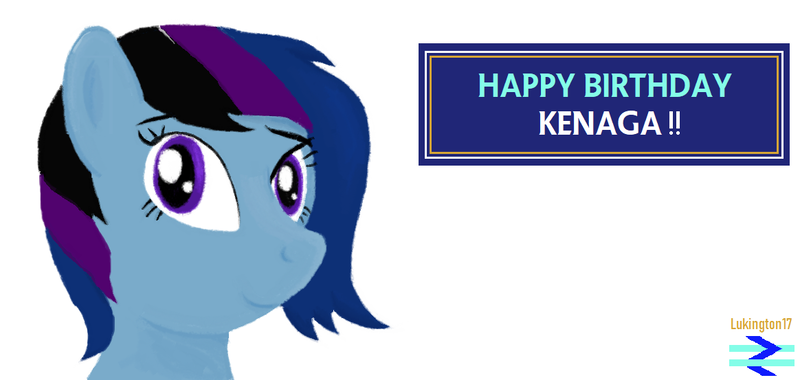 Size: 1164x553 | Tagged: safe, artist:lukington17, derpibooru import, oc, oc:maple cake, 1000 hours in ms paint, birthday, female, gift art, image, looking at you, png, simple background, text, traditional art