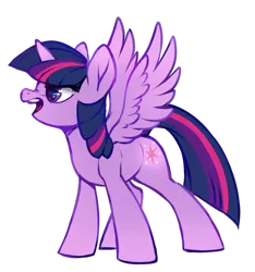 Size: 700x747 | Tagged: safe, artist:cabbage-arts, derpibooru import, twilight sparkle, twilight sparkle (alicorn), alicorn, pony, angry, female, image, png, simple background, solo, spread wings, transparent background, wings