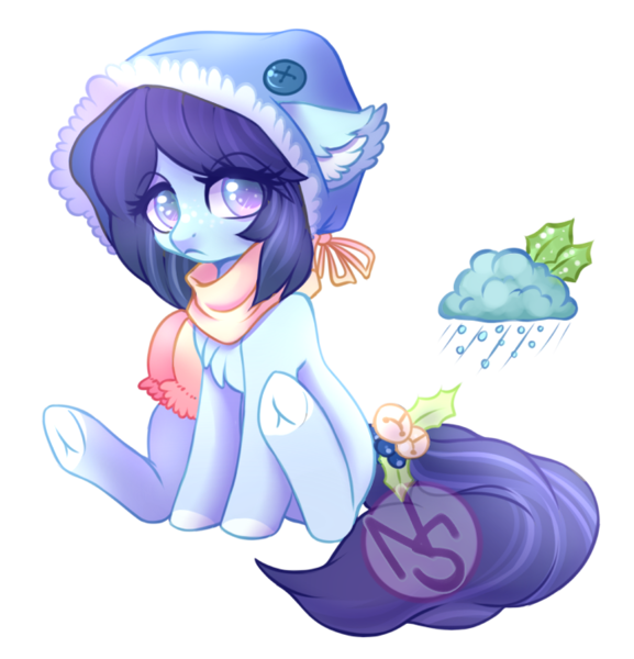 Size: 700x728 | Tagged: safe, artist:cabbage-arts, derpibooru import, oc, oc:winter blues, unofficial characters only, earth pony, pony, chest fluff, clothes, earth pony oc, female, image, png, sad, scarf, simple background, solo, transparent background