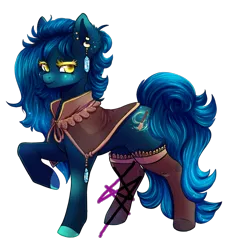 Size: 800x861 | Tagged: safe, artist:cabbage-arts, derpibooru import, oc, oc:sapphire star, unofficial characters only, earth pony, pony, clothes, ear piercing, earring, earth pony oc, female, image, jewelry, piercing, png, simple background, solo, transparent background