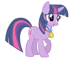 Size: 2738x2190 | Tagged: safe, artist:ikillyou121, derpibooru import, twilight sparkle, pony, unicorn, fall weather friends, season 1, female, high res, image, medal, metal, png, simple background, solo, transparent background, unicorn twilight, vector