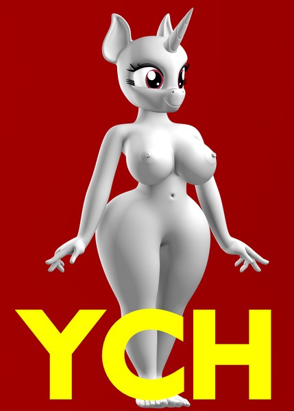 Size: 2500x3500 | Tagged: questionable, artist:argos90, derpibooru import, anthro, plantigrade anthro, 3d, advertisement, breasts, commission info, female, high res, image, nipples, nudity, png