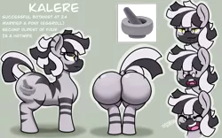 Size: 2458x1536 | Tagged: suggestive, artist:lefthighkick, derpibooru import, oc, oc:kalere, zebra, butt, cuckold, glasses, image, large butt, png, reference sheet, thicc ass, thick, wide hips