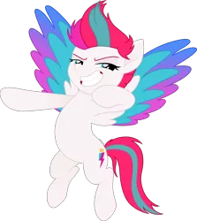 Size: 3000x3358 | Tagged: safe, artist:cirillaq, derpibooru import, zipp storm, pegasus, pony, my little pony: a new generation, flying, g5, image, looking at you, png, simple background, smiling, smiling at you, solo, transparent background, vector