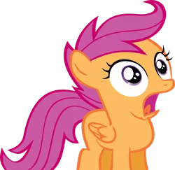 Size: 2486x2413 | Tagged: safe, artist:jeosadn, derpibooru import, scootaloo, pegasus, pony, female, filly, foal, high res, image, open mouth, png, simple background, solo, transparent background, vector