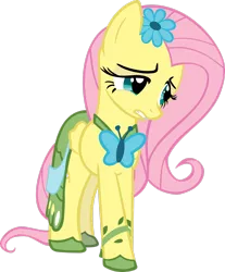 Size: 2230x2689 | Tagged: safe, artist:jeosadn, derpibooru import, fluttershy, pegasus, pony, season 1, suited for success, clothes, dress, female, gala dress, high res, image, png, simple background, solo, transparent background, vector