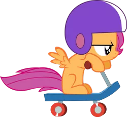 Size: 2547x2354 | Tagged: safe, artist:jeosadn, derpibooru import, scootaloo, pegasus, pony, season 1, the cutie mark chronicles, female, filly, foal, helmet, high res, image, png, scooter, simple background, transparent background, vector