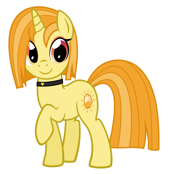 Size: 1500x1500 | Tagged: safe, artist:heliocentric, derpibooru import, oc, oc:amber flair, unofficial characters only, pony, unicorn, derpibooru community collaboration, 2022 community collab, choker, heart, horn, image, png, simple background, smiling, solo, transparent background, unicorn oc