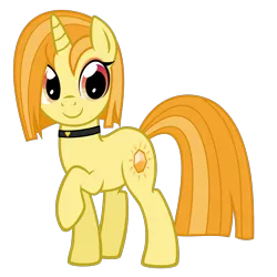 Size: 1500x1500 | Tagged: safe, artist:heliocentric, derpibooru import, oc, oc:amber flair, unofficial characters only, pony, unicorn, derpibooru community collaboration, 2022 community collab, choker, heart, horn, image, png, simple background, smiling, solo, transparent background, unicorn oc