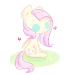 Size: 506x523 | Tagged: safe, artist:ambarloo, derpibooru import, fluttershy, pegasus, pony, beady eyes, cute, heart, image, png, shyabetes, sitting, solo